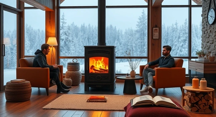 Wood Burning Stove Indoors